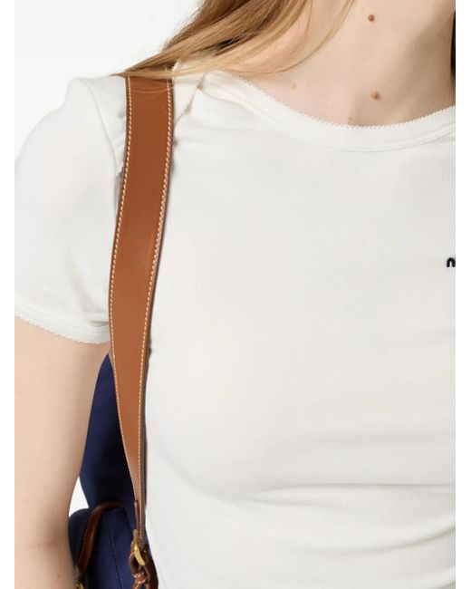 Miu Miu X Petit Bateau Jersey T-Shirt in White | Lyst UK