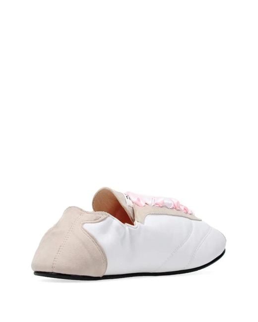 Repetto White Ribbon Lace Up Sneakers