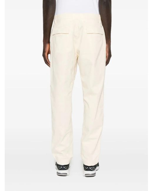 C P Company Natural Relaxed Fit Straight Pants With Minimalist Design And Distinctive Patch for men