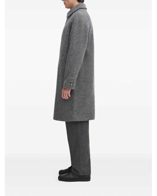 A.P.C. Gray Button-Fastening Collar Coat for men