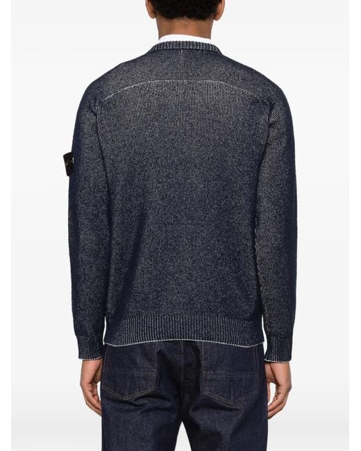 Stone Island Blue Cotton Crew Neck for men