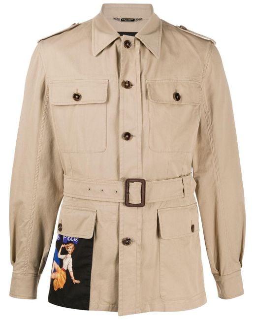 Dolce & Gabbana Natural Belted Safari Jacket for men