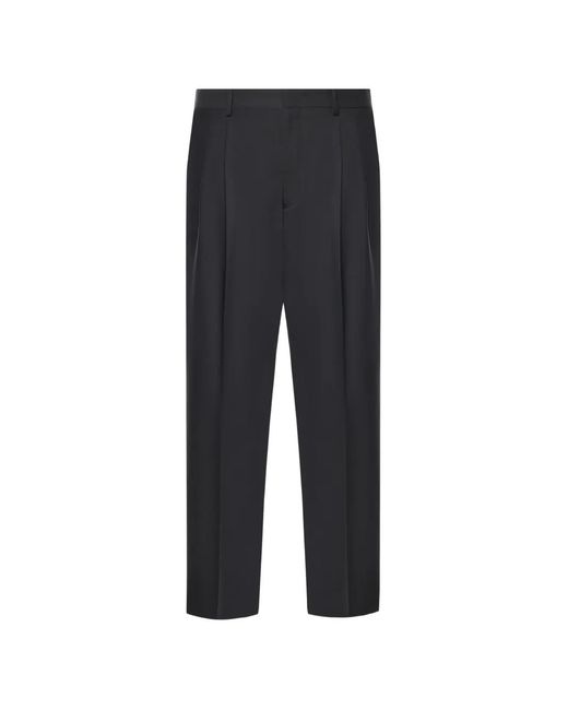 BE ABLE Blue Pleated Side-Adjuster Trousers for men
