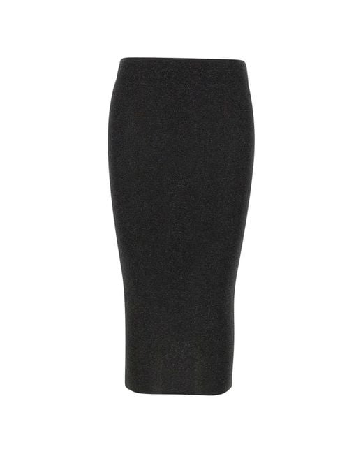 Kangra Black Ribbed-Knit Slim-Fit Midi Skirt