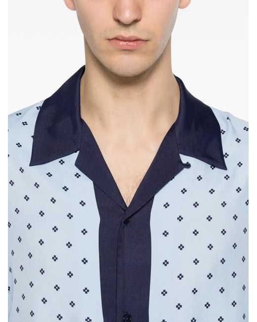 Sandro Blue Monogram-Pattern Shirt for men