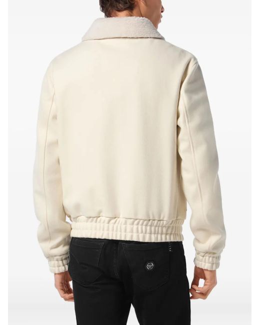 Philipp Plein Natural Logo-Patch Jacket for men