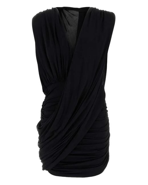 Robe Courte Drapée À Col Bénitier Magda Butrym en coloris Black