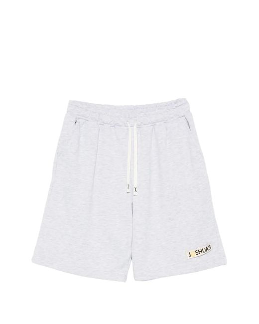 Joshua Sanders White Logo-Tag Drawstring Track Shorts for men