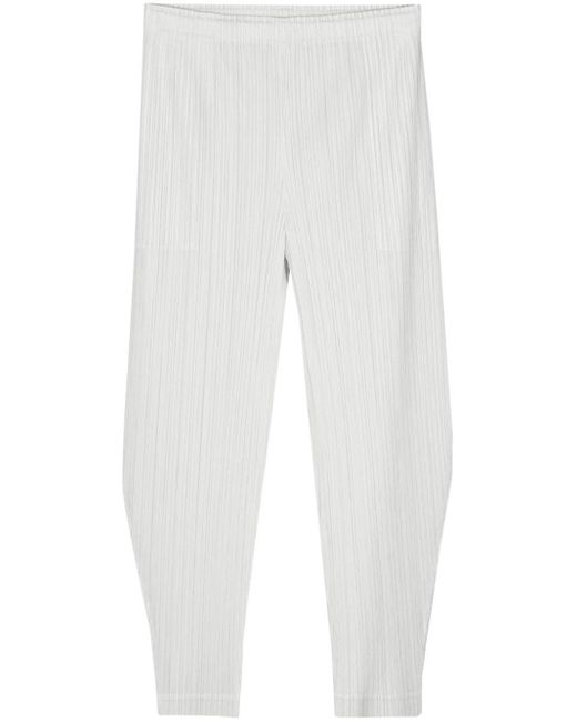 Pleats Please Issey Miyake White Thicker Bottoms 2 Tapered Trousers