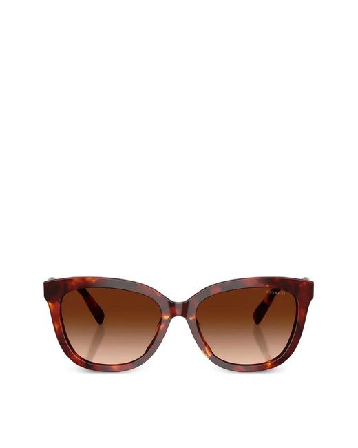 COACH Brown Tortoiseshell-Effect Cat-Eye Sunglasses