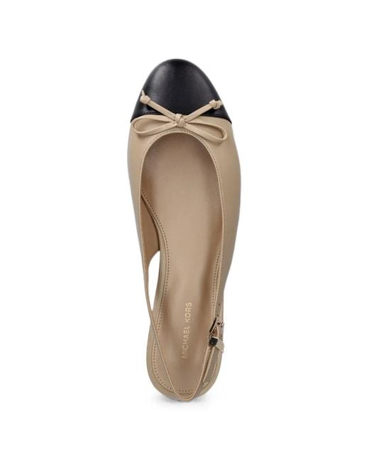 MICHAEL Michael Kors White Bow-Detail Slingback Ballet Flats