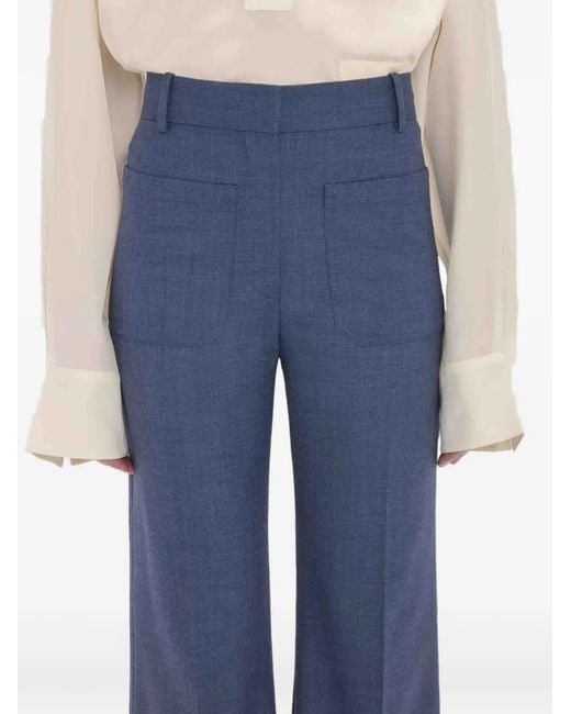 Victoria Beckham Blue Alina Tailored Trousers