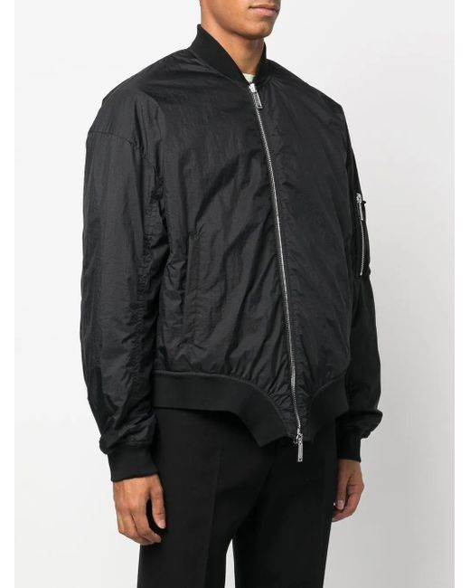 DSquared² Black Logo-Print Bomber Jacket for men