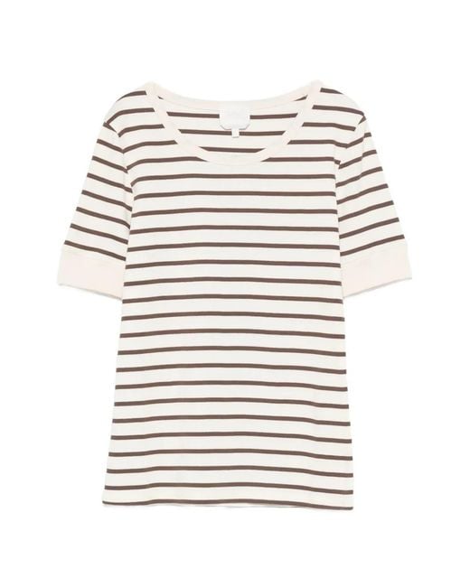A.P.C. White Striped T-Shirt