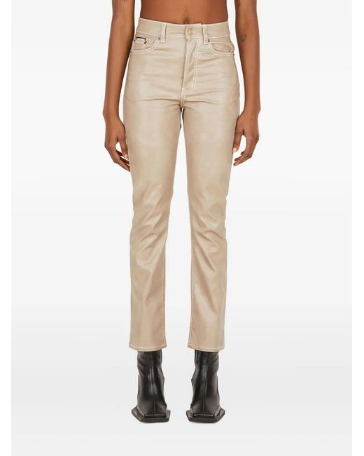 Eytys Natural Shiny Cropped Trousers