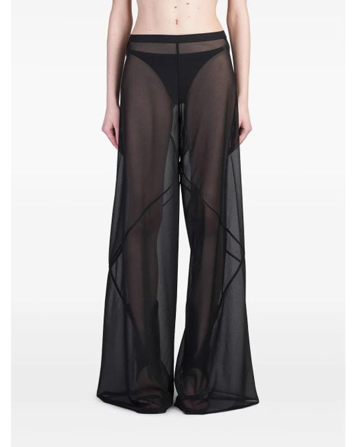 Pantalone Farrah bias pants in Poliestere Nera di Rick Owens in Black