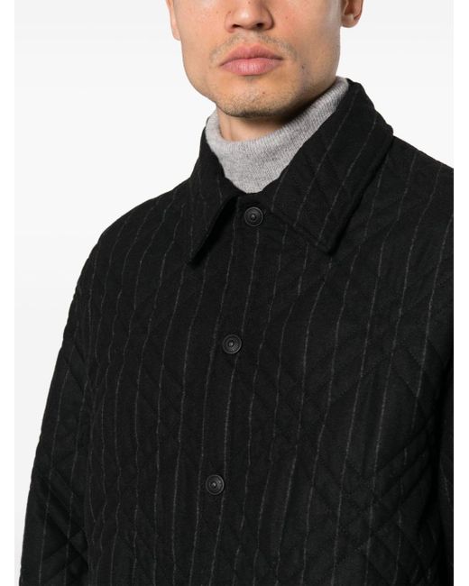Versace Black Pinstripe Quilted Jacket for men