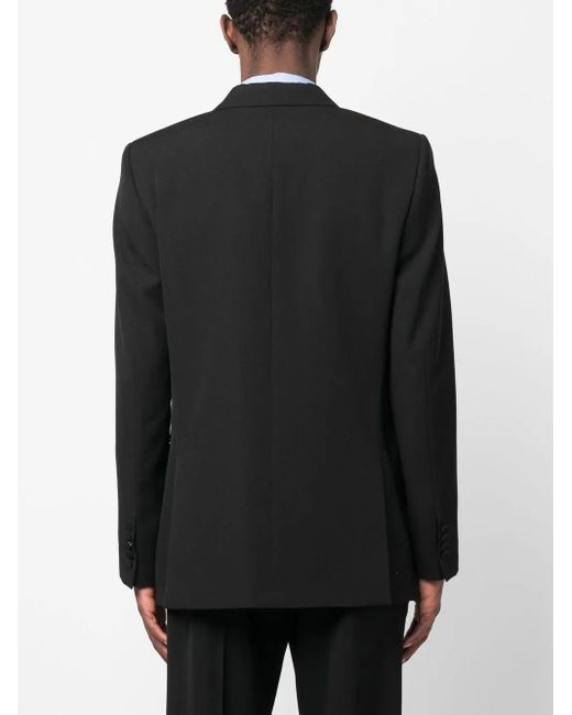 Lanvin Black Double-breasted Wool Blazer for men