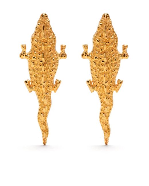 Natia X Lako Metallic Crocodile Earrings