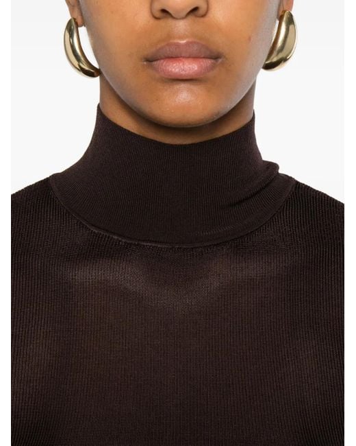 Top Con Cuello Alto Self-Portrait de color Black