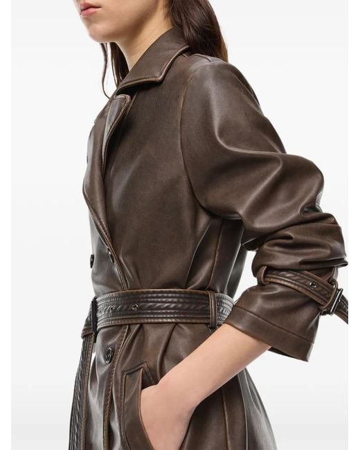Pinko Brown Double-Breasted Belted Coat