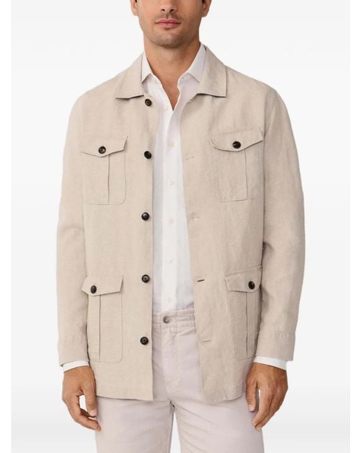 Hackett Natural Four-Pocket Linen Jacket for men