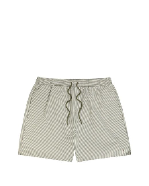 Calvin Klein White Short De Bain Rayé À Lien De Resserrage for men