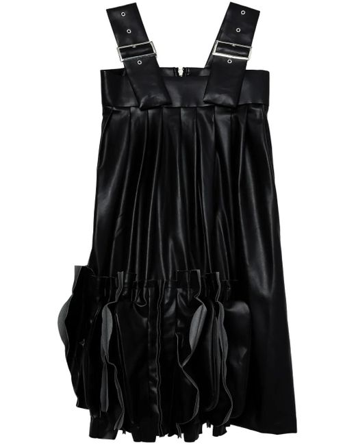 Robe Mi-Longue En Cuir Artificiel Comme des Garçons en coloris Black