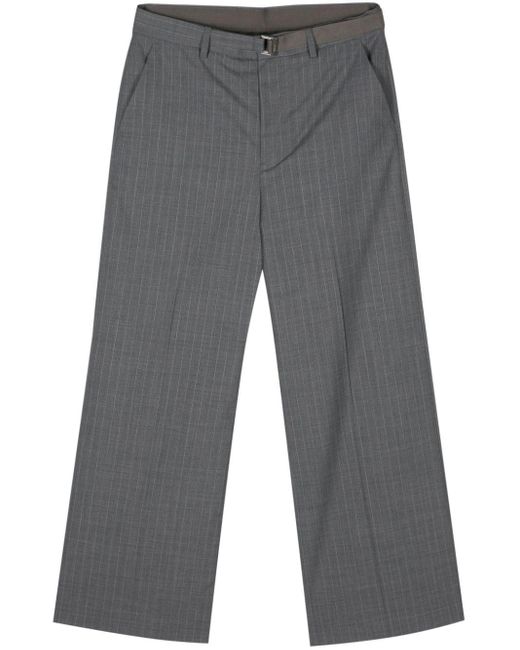 Sacai Gray Pinstripe Wide-leg Trousers for men