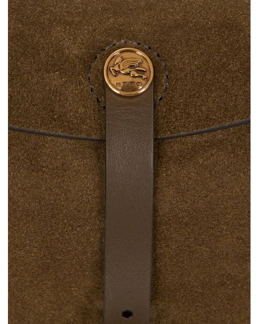 Etro Brown Medium Suede Pony Bag
