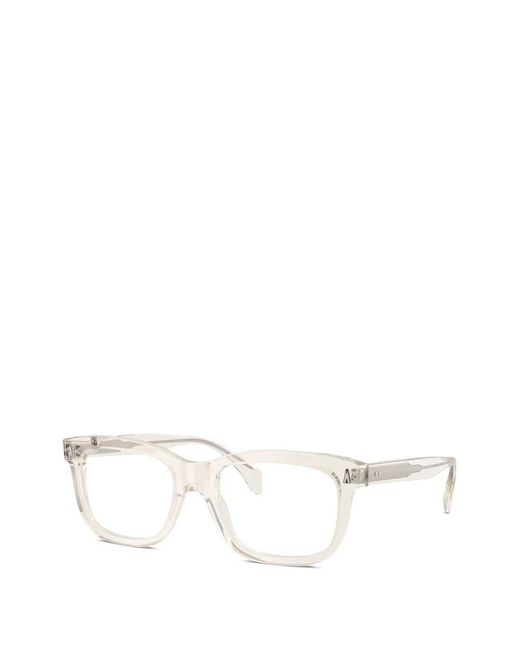 Moncler White Transparent Square-Frame Glasses