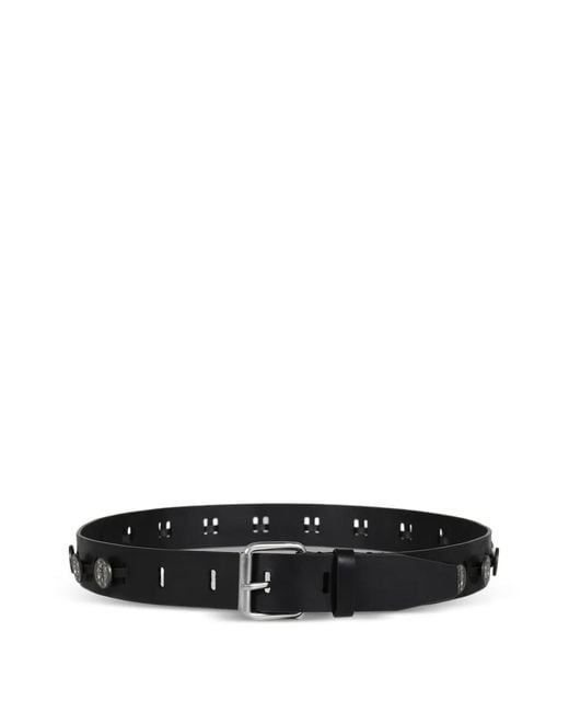 032c White Souvenir Coin-Embellished Belt for men
