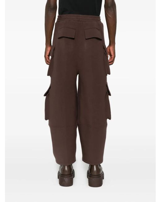 Feng Chen Wang Brown Cargo-Pocket Drawstring Trousers for men