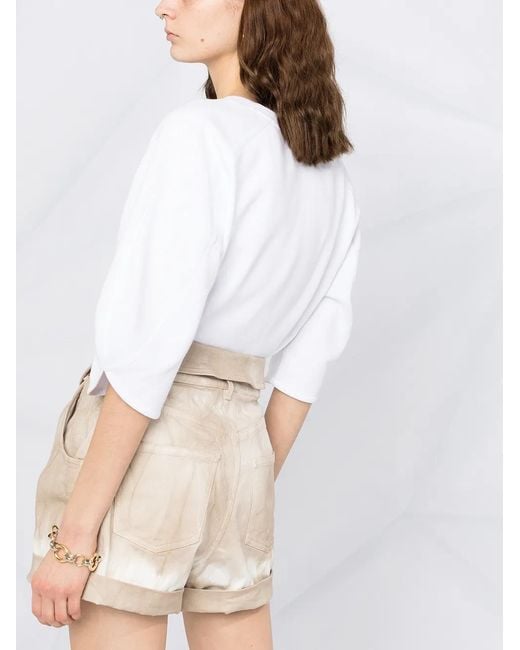 Stella McCartney White Shorts Beige
