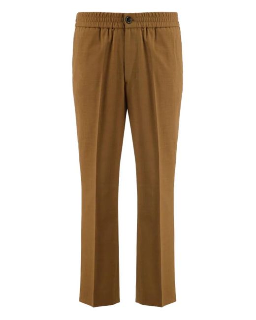 AMI Natural Elasticated-Waist Wool Trousers for men