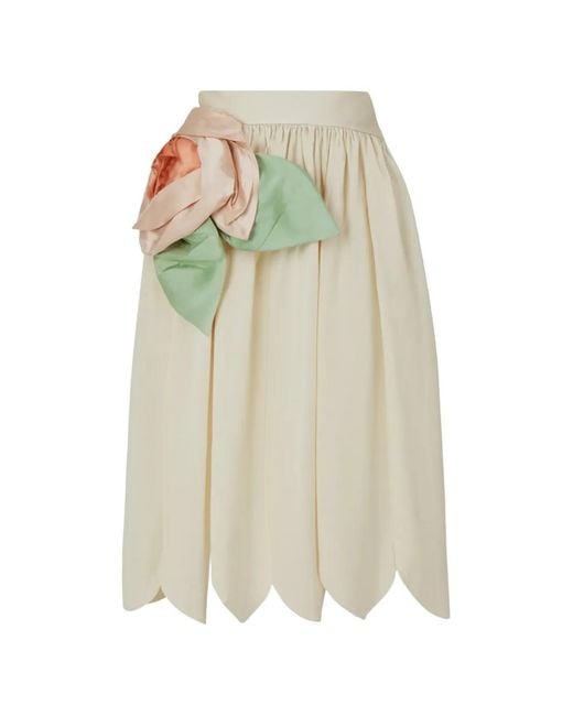 Simone Rocha White Rosette Basque Midi Skirt