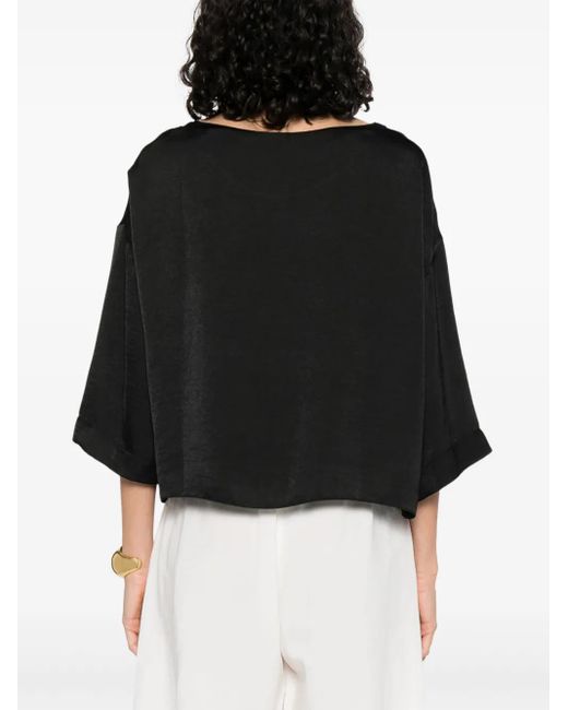 MOUTAKI Black Satin T-Shirt