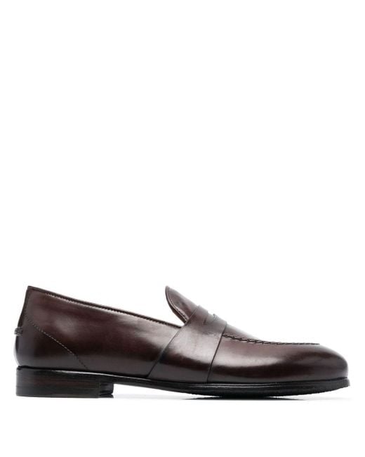 Alberto Fasciani Eva Leather Penny Loafers in Brown | Lyst