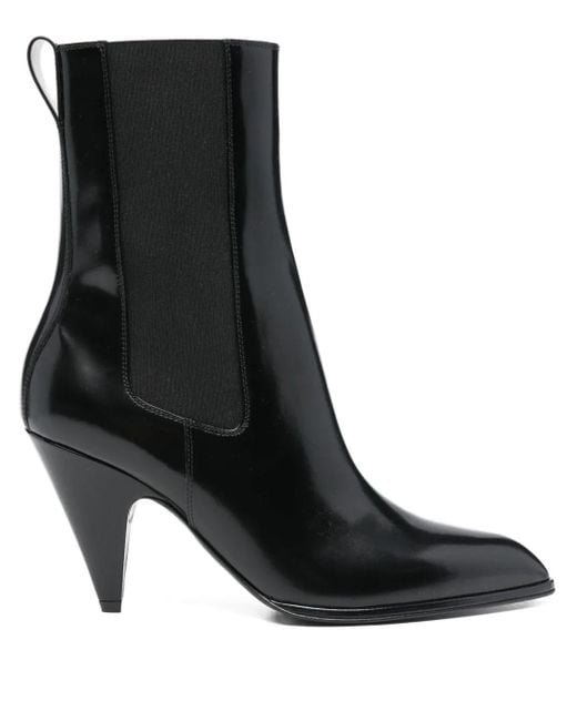 Sergio Rossi Black 85Mm Beak Pointed Cone-Heel Boots