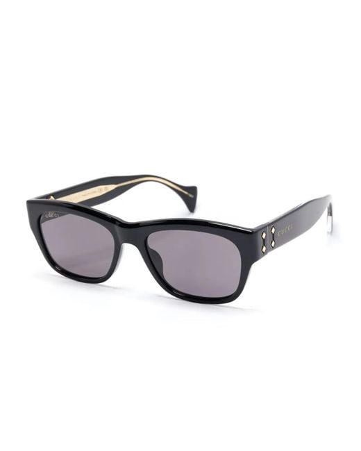 Gucci Black Rectangle-Frame Sunglasses for men