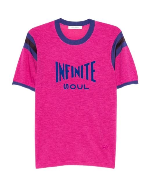 Wales Bonner Pink Infinite Soul-Flocked T-Shirt for men