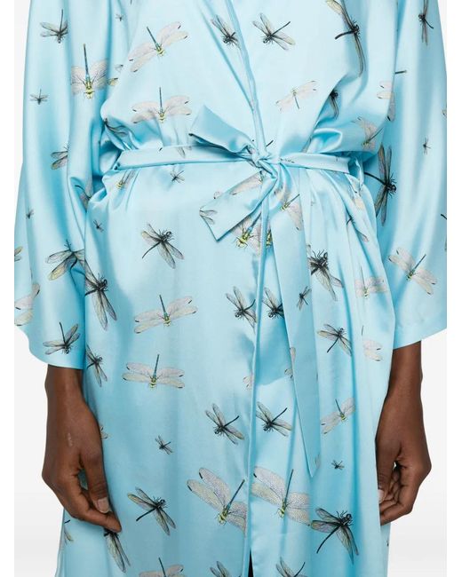 Parlor Blue Dragonfly-Print Set