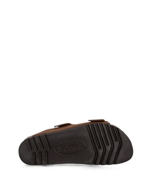 Scholl Brown Noelle Buckle-Fastening Slides