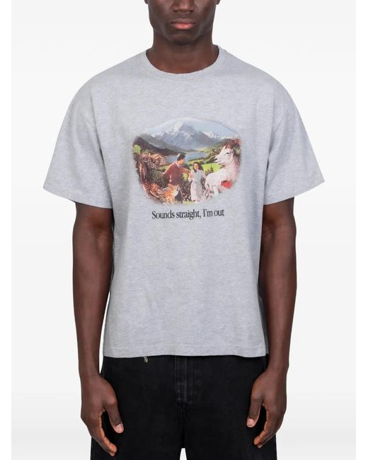 Carne Bollente White Sounds Straight, I'M Out Graphic-Print T-Shirt