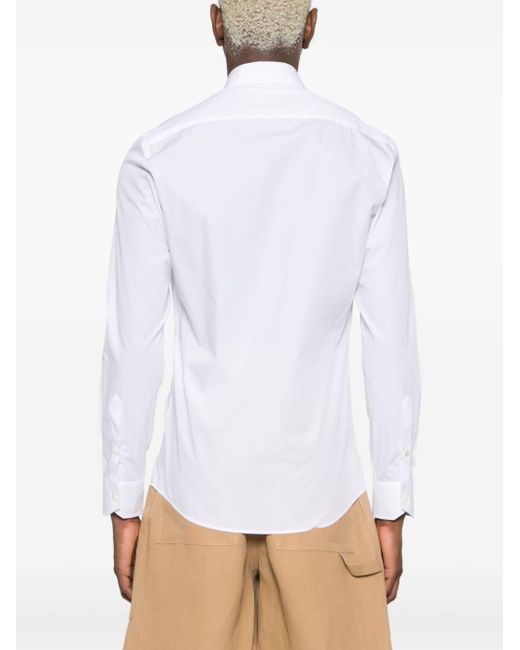 Fendi Katoenen Overhemd Met Geborduurde Tekst in het White voor heren