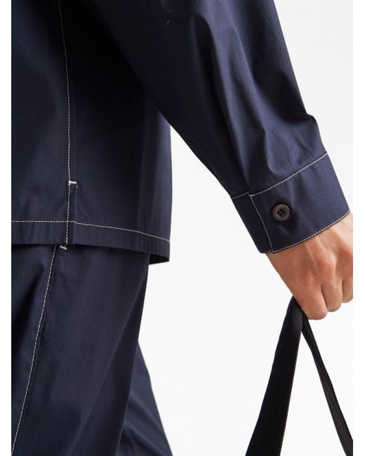 Vervelend Paleis Terugbetaling Prada Shirtjack Met Capuchon in het Blauw voor heren | Lyst NL