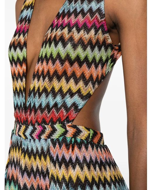 Missoni Multicolor Jumpsuit Zigzag Knit