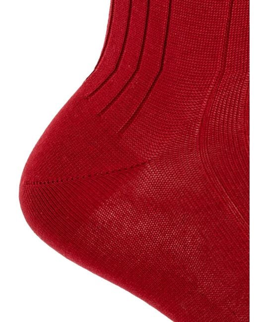 Versace Embroidered Ribbed Cotton Socks for men