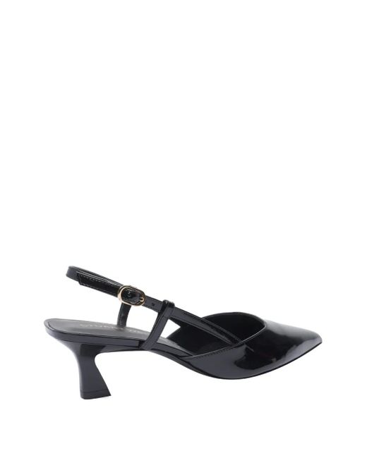 Stuart Weitzman Black 50Mm Leather Pumps