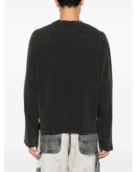 Entire studios Black Faded-Effect Long-Sleeve T-Shirt